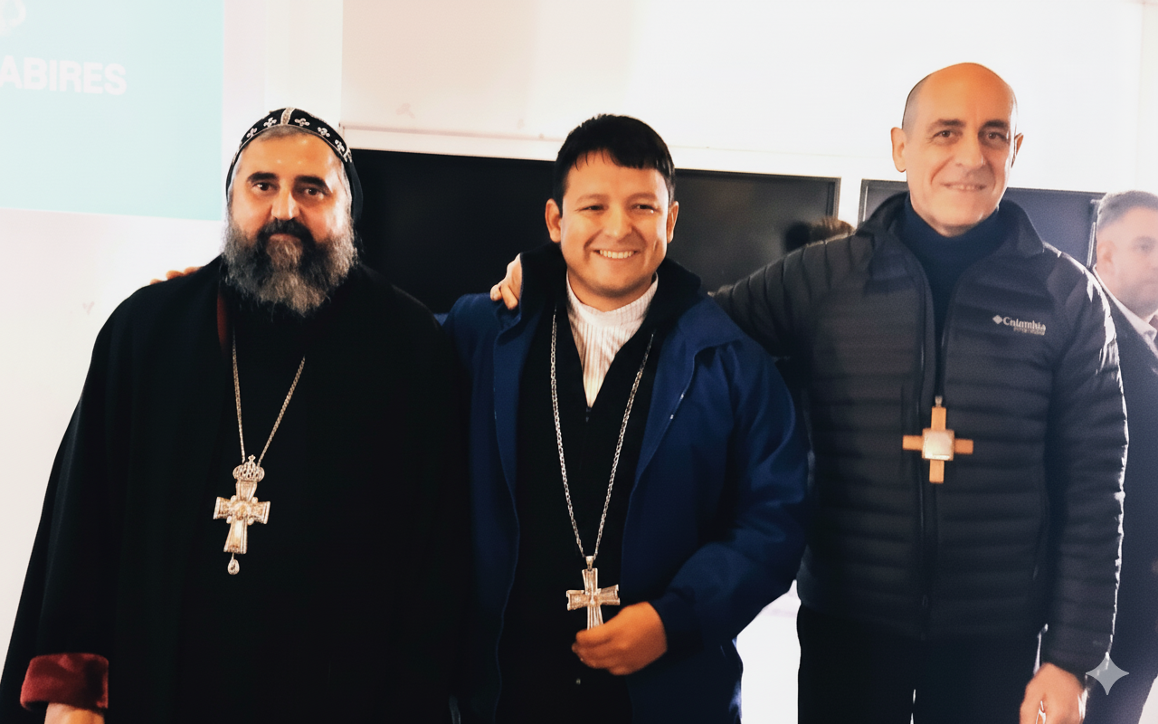 Arzobispo Católico Ortodoxo Sirio Crisóstomo / Obispo Jesus Gutierrez / Arzobispo Víctor Manuel Fernández Prefecto del Dicasterio por la Doctrina de la Fe (Vaticano)